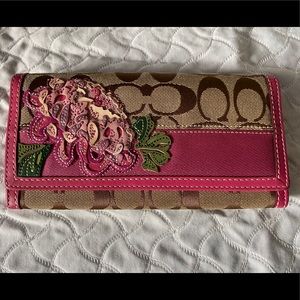 SOLD Coach Signature Floral Applique Wallet